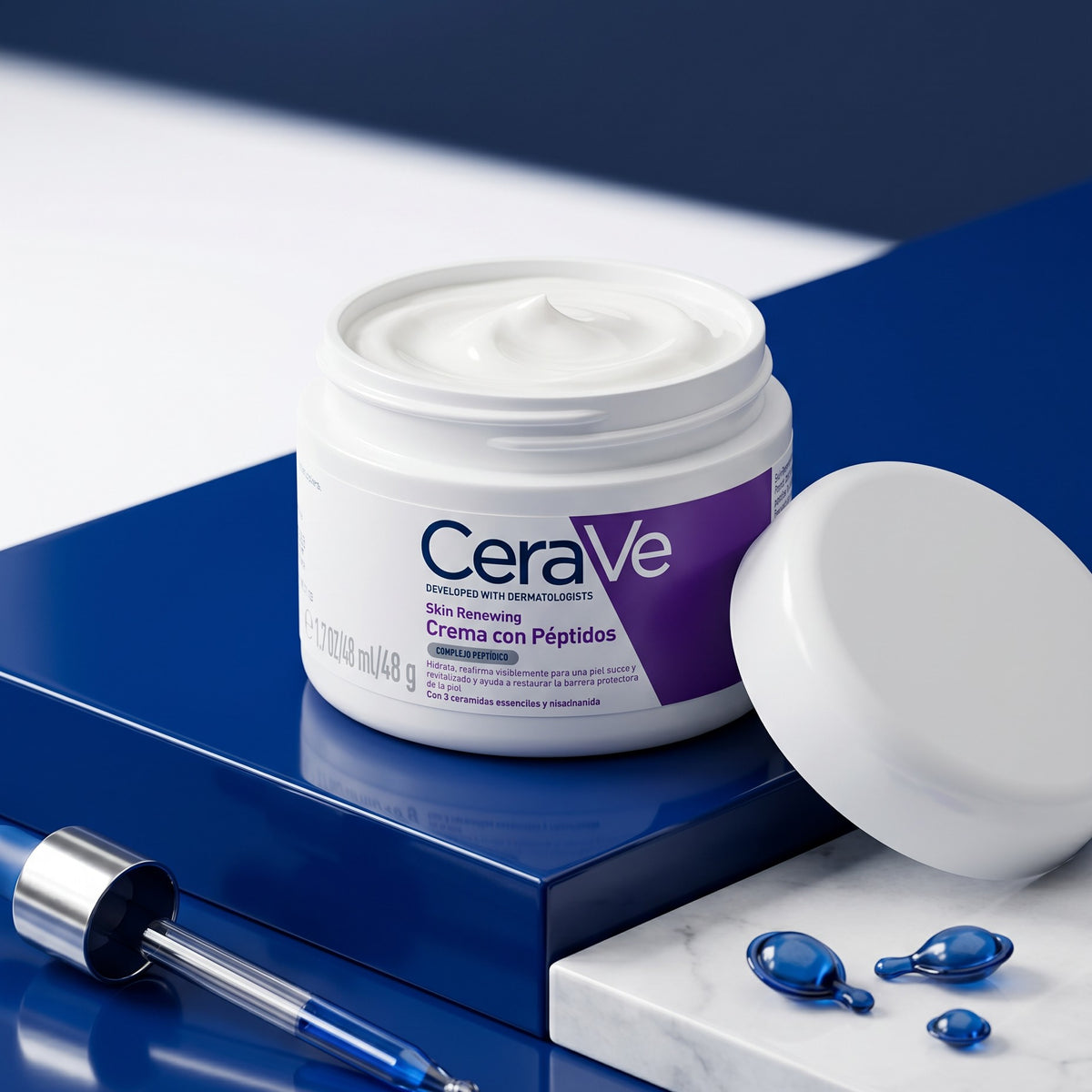 CeraVe Crema de Noche Renovadora 48g | Péptidos + Ceramidas Anti-Edad