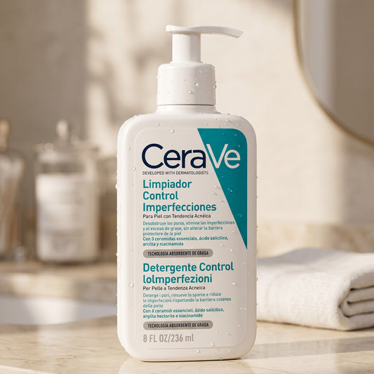 CeraVe Limpiador Control Imperfecciones 236ml | Acné, Poros y Brillo